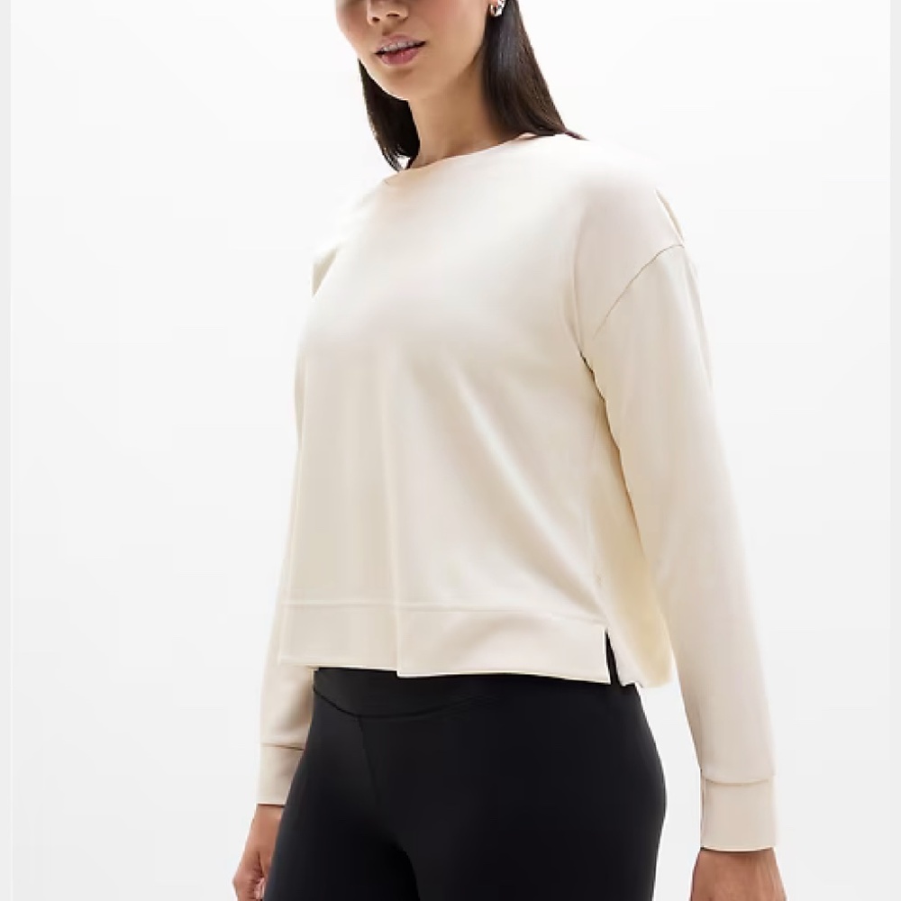 Athleta Seasoft Crewneck Sweatshirt Size XXS Bone - Picture 12 of 12